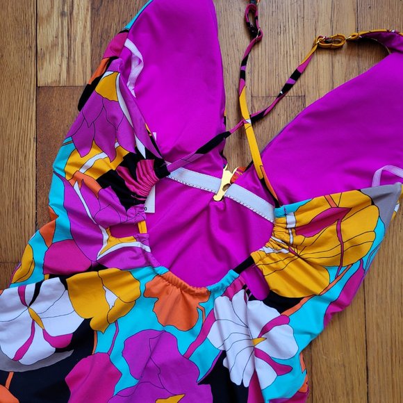 Trina Turk Gemini Plunge Maillot Swimsuit - 12 - NWT - Picture 9 of 10